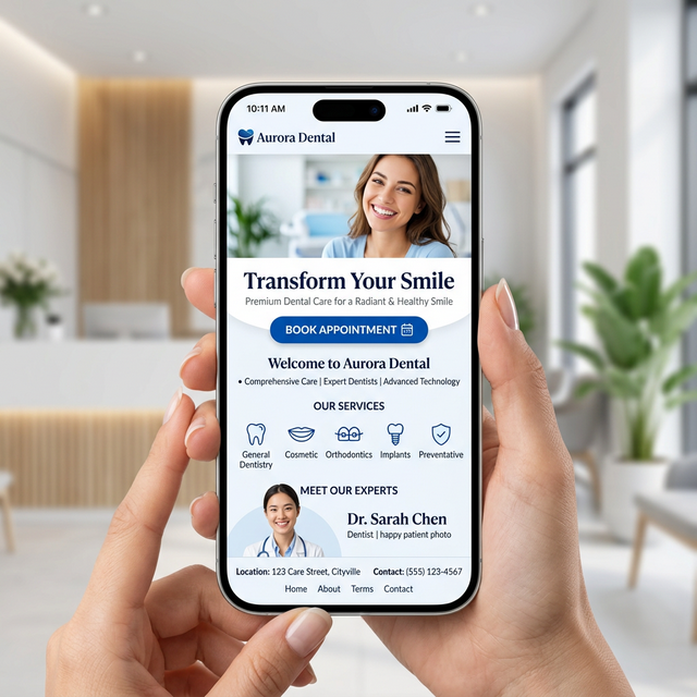 Dental Clinic Website Mockup