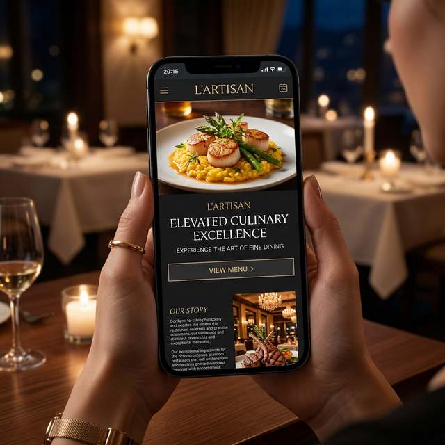 Premium Restaurant Website Mockup